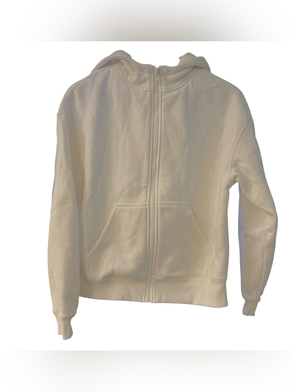 Comfrt Zip Hoodie Small Women White Size X-small with Front Pockets